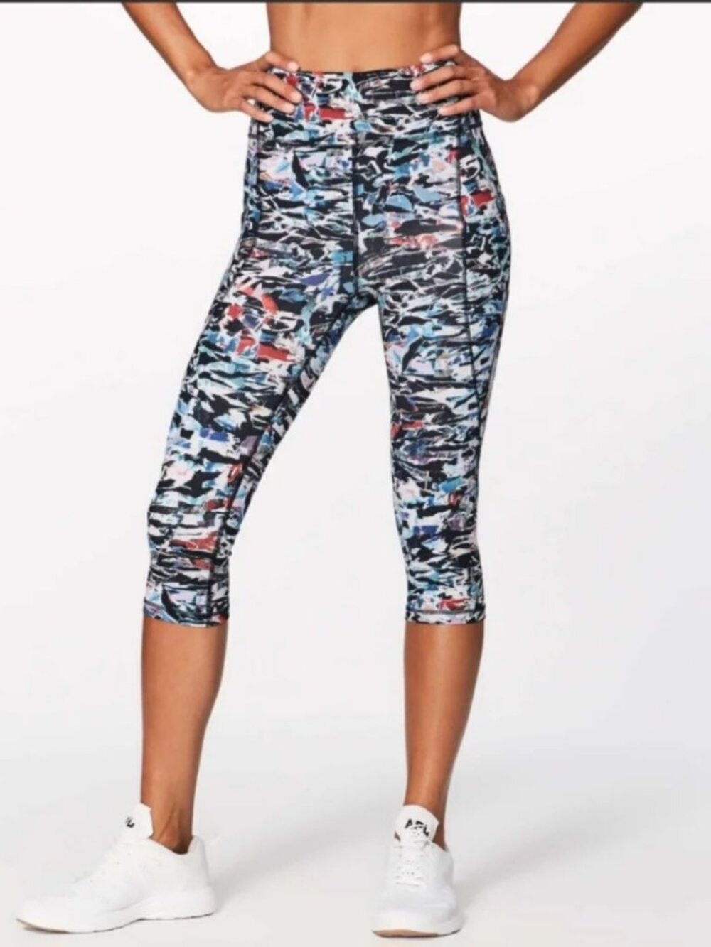 Lululemon Break Free Crop 17” Culture Clash Starlight Black - Picture 2 of 7